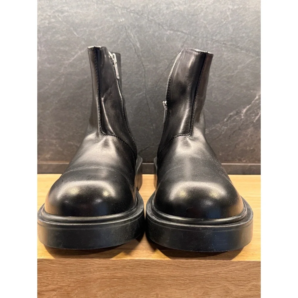 Sandro Zipper Boot Mens 42 Black Leather Ankle Boots FW25 $615